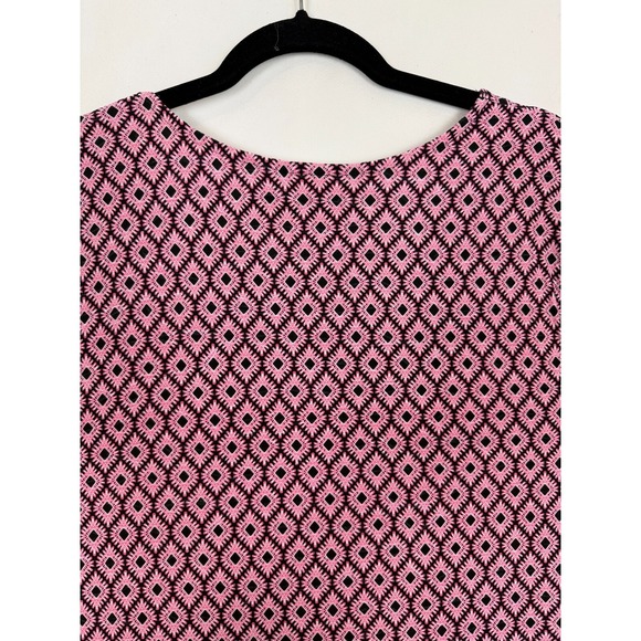 Croft Barrow NWT 1X tshirt, pink-black, curved hem, crew neck, brand new - Picture 11 of 13